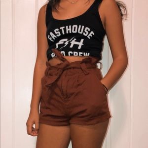 Russet red/brown flowey shorts slightly used
